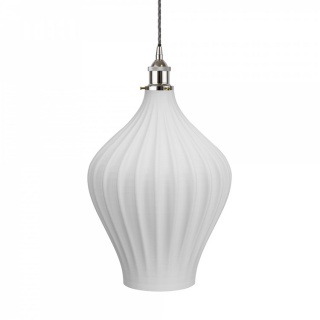 Persian Fluted Orbicular Surf White Pendant Light